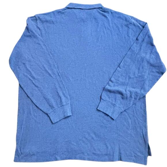Vintage Polo Ralph Lauren Long Sleeve Polo XXL Cornflower Blue New Old Stock - Picture 3 of 6